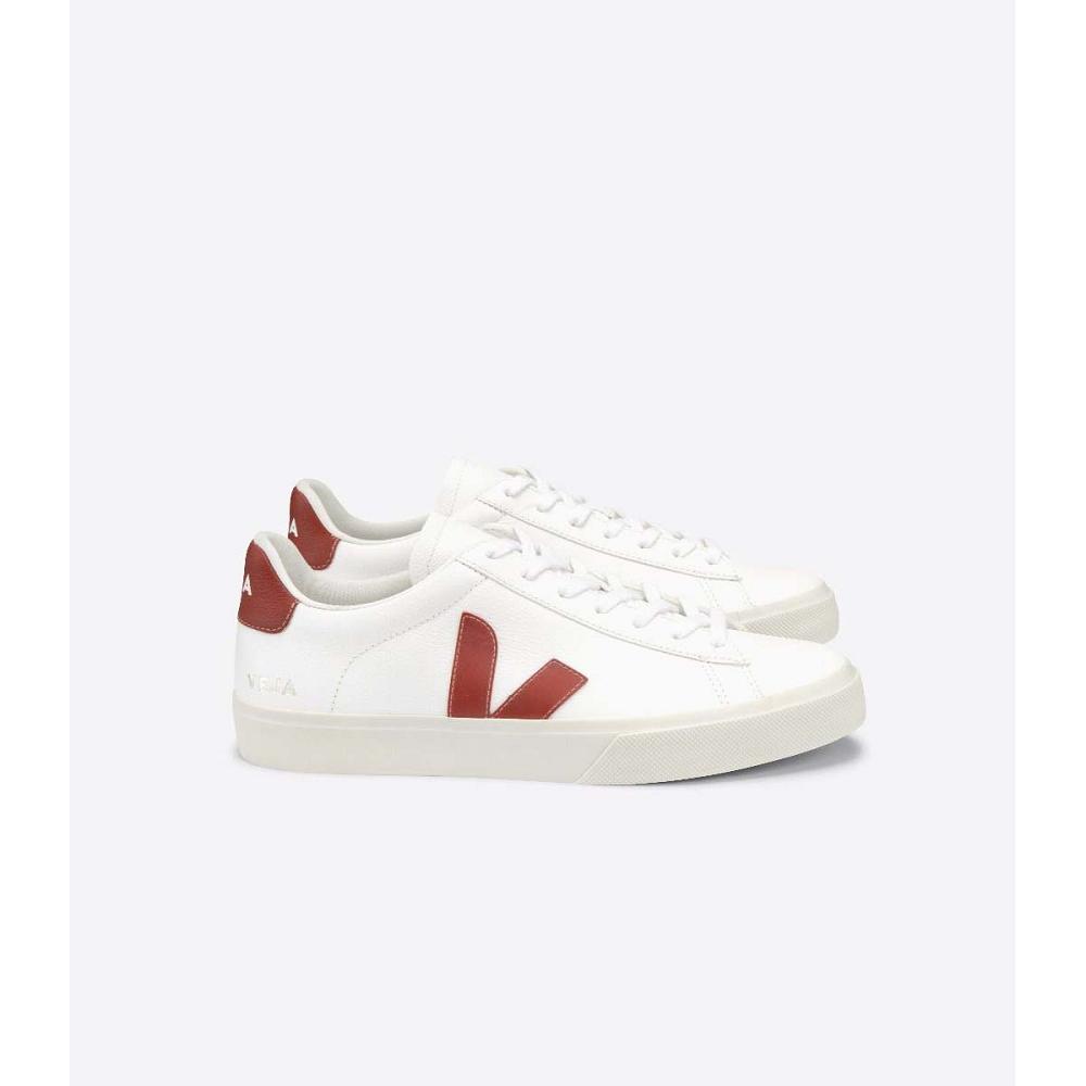 Veja CAMPO CHROMEFREE Men\'s Low Tops Sneakers White/Red | NZ 201ZUT